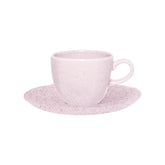 Xícara de Chá Porcelana com Pires Rosa Pink Sand - 220 ml - Ela Decora